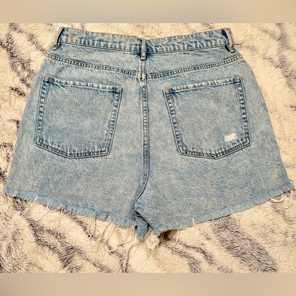 Women’s PacSun Light Blue Jean Ripped/Distressed High Rise Denim Shorts Sz 30 - Picture 8 of 16